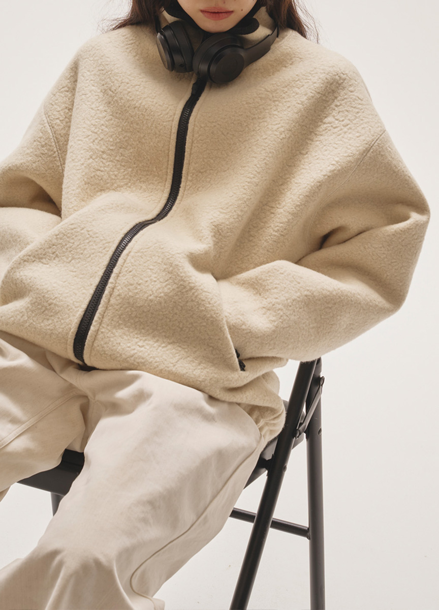 羊毛絨拉鍊夾克